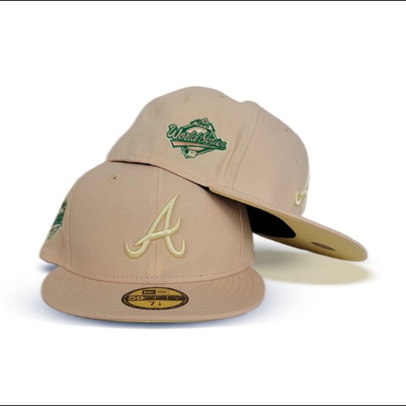 Atlanta Braves Peach/Yellow Fitted Cap 7 3/8 !